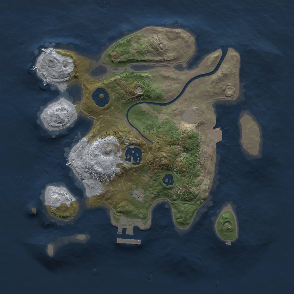 Rust Map: Procedural Map, Size: 2500, Seed: 261675089, 3 Monuments