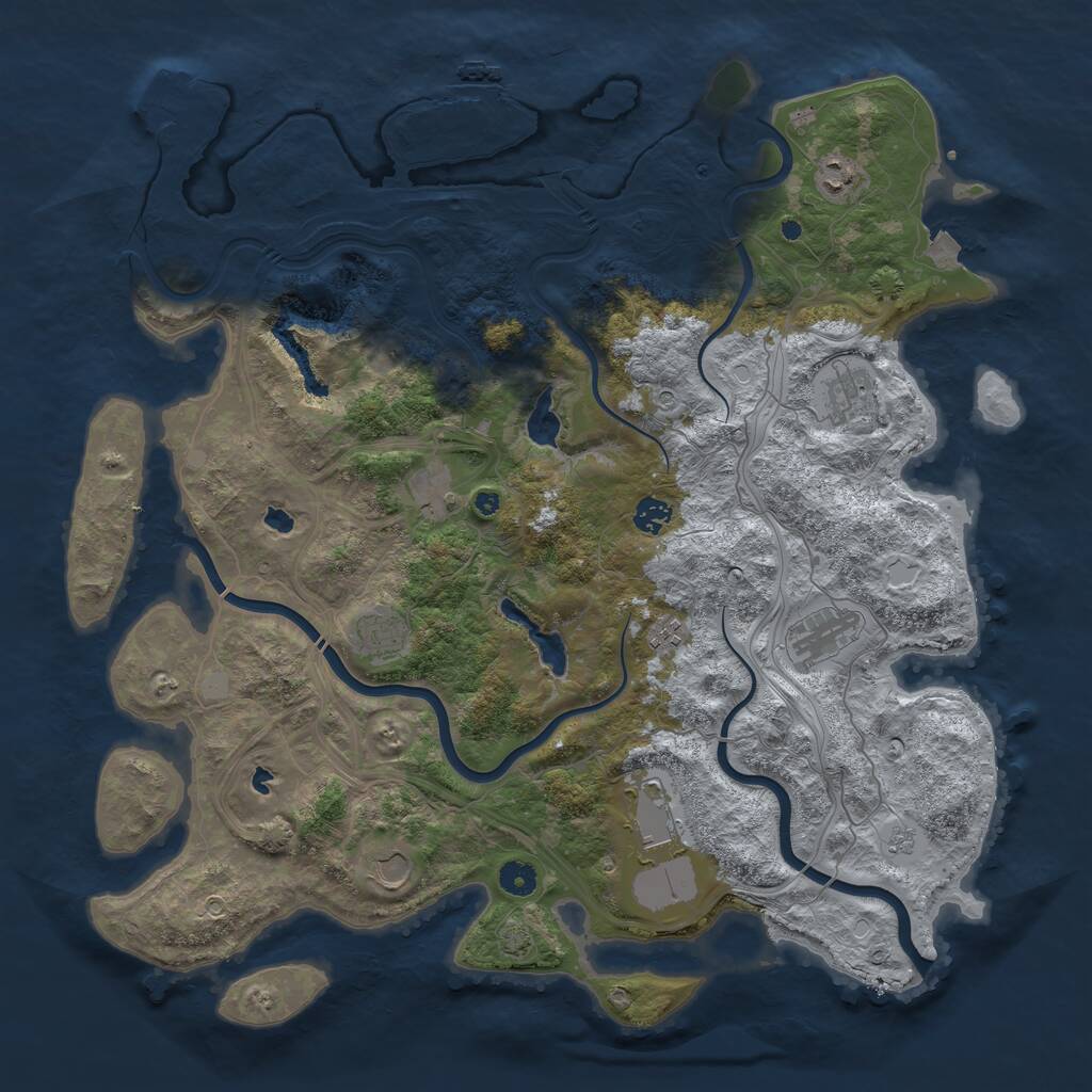Rust Map: Procedural Map, Size: 4500, Seed: 1888334655, 15 Monuments