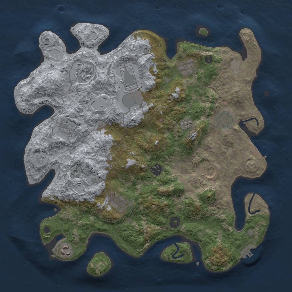Rust Map: Procedural Map, Size: 3800, Seed: 13422, 19 Monuments