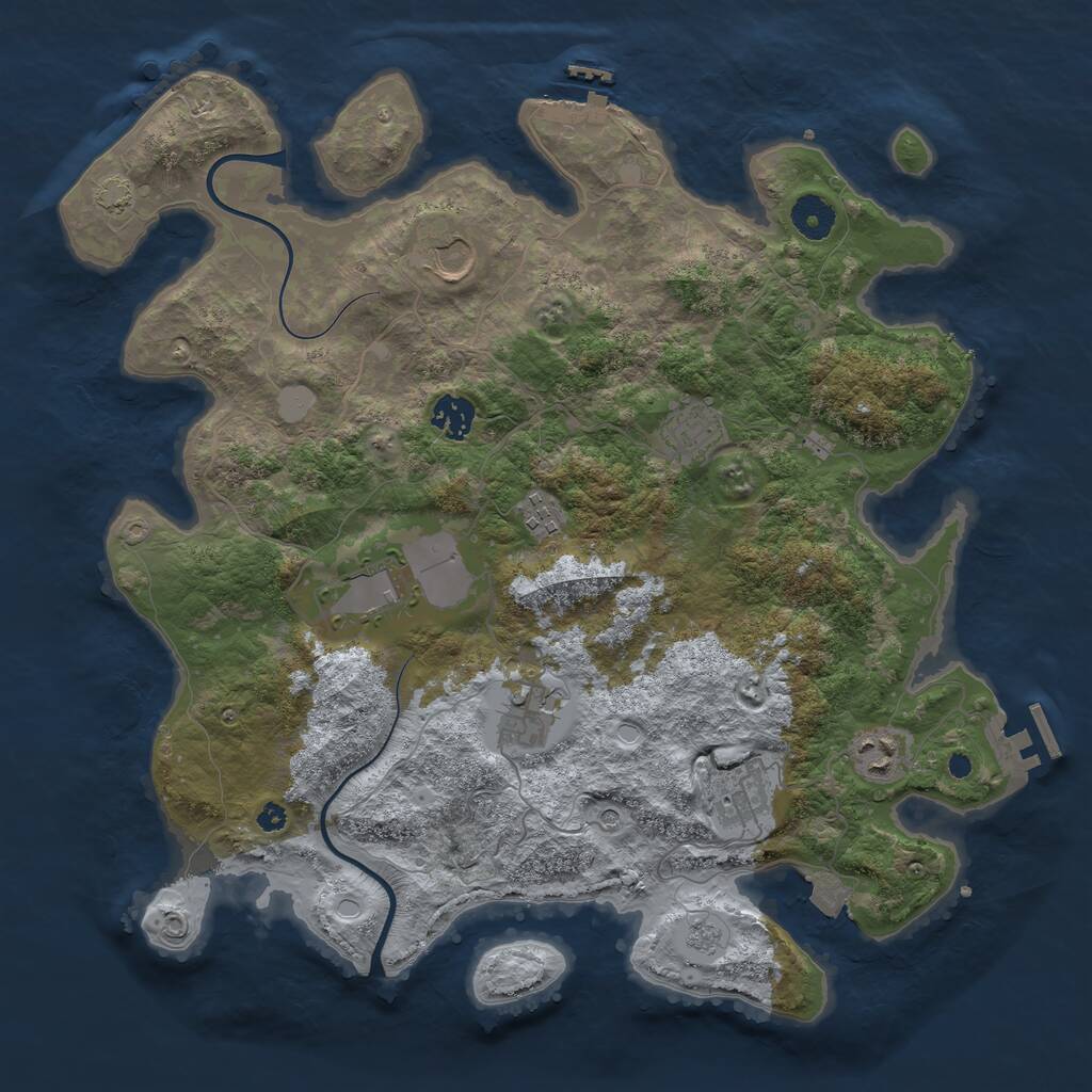 Rust Map: Procedural Map, Size: 3800, Seed: 14019, 14 Monuments