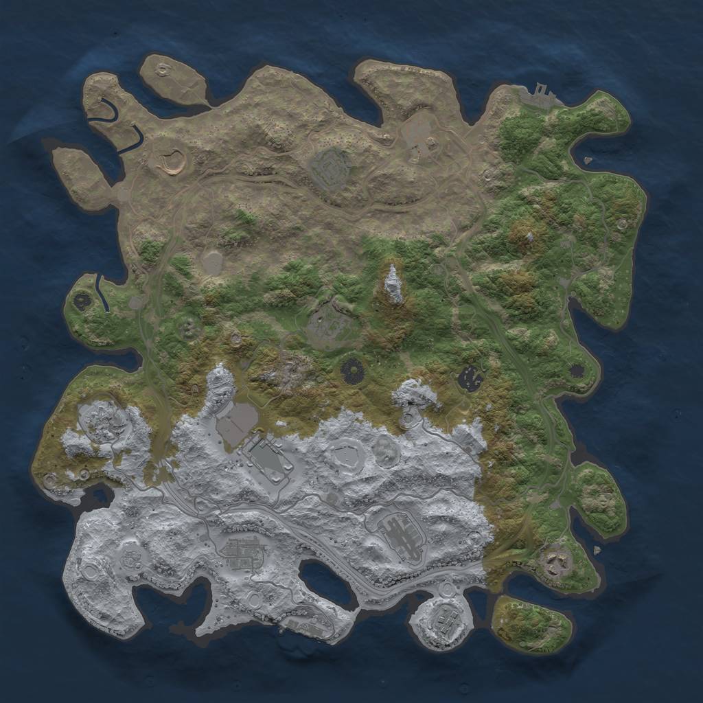 Rust Map: Procedural Map, Size: 4250, Seed: 1474645227, 20 Monuments