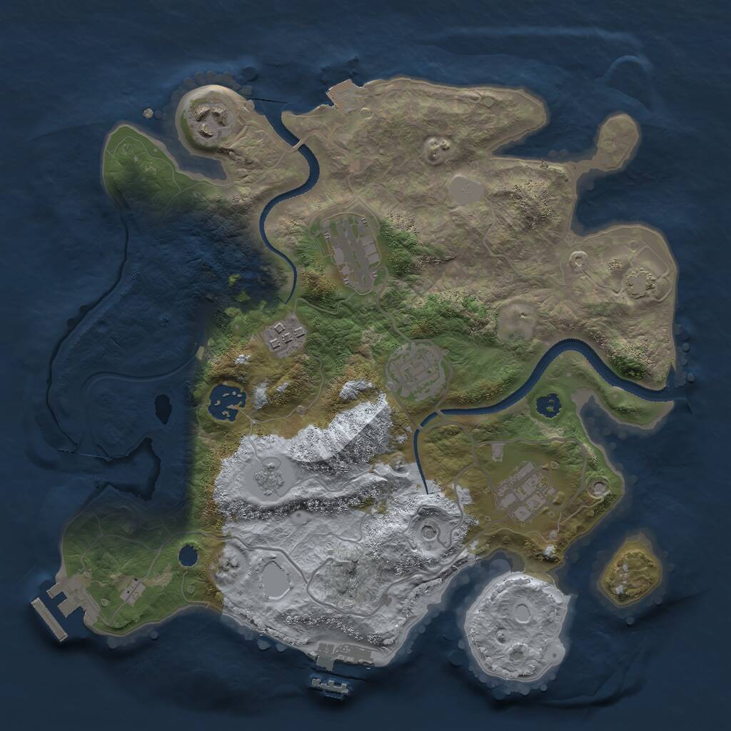 Rust Map: Procedural Map, Size: 3000, Seed: 1273760030, 12 Monuments