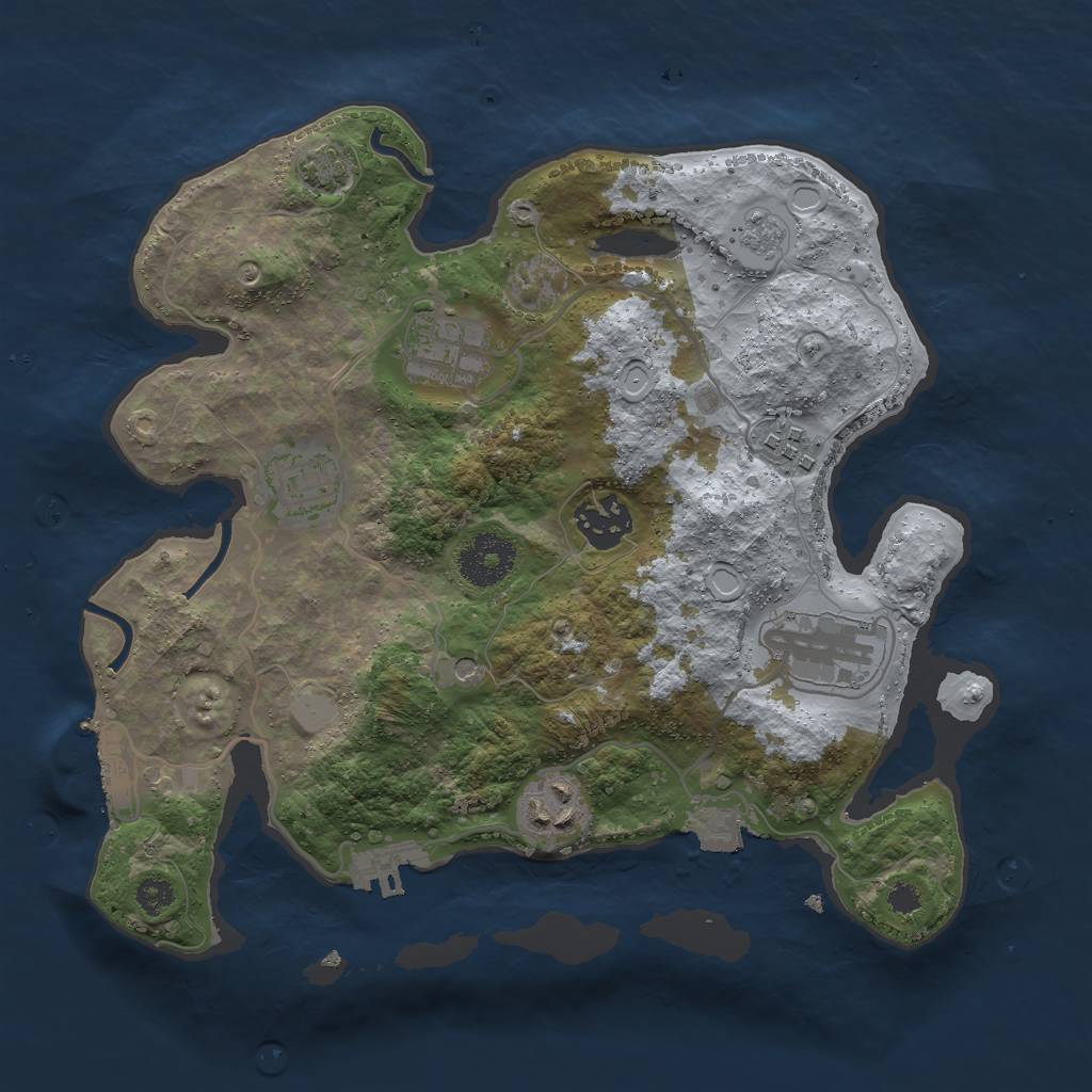 Rust Map: Procedural Map, Size: 3000, Seed: 972, 14 Monuments