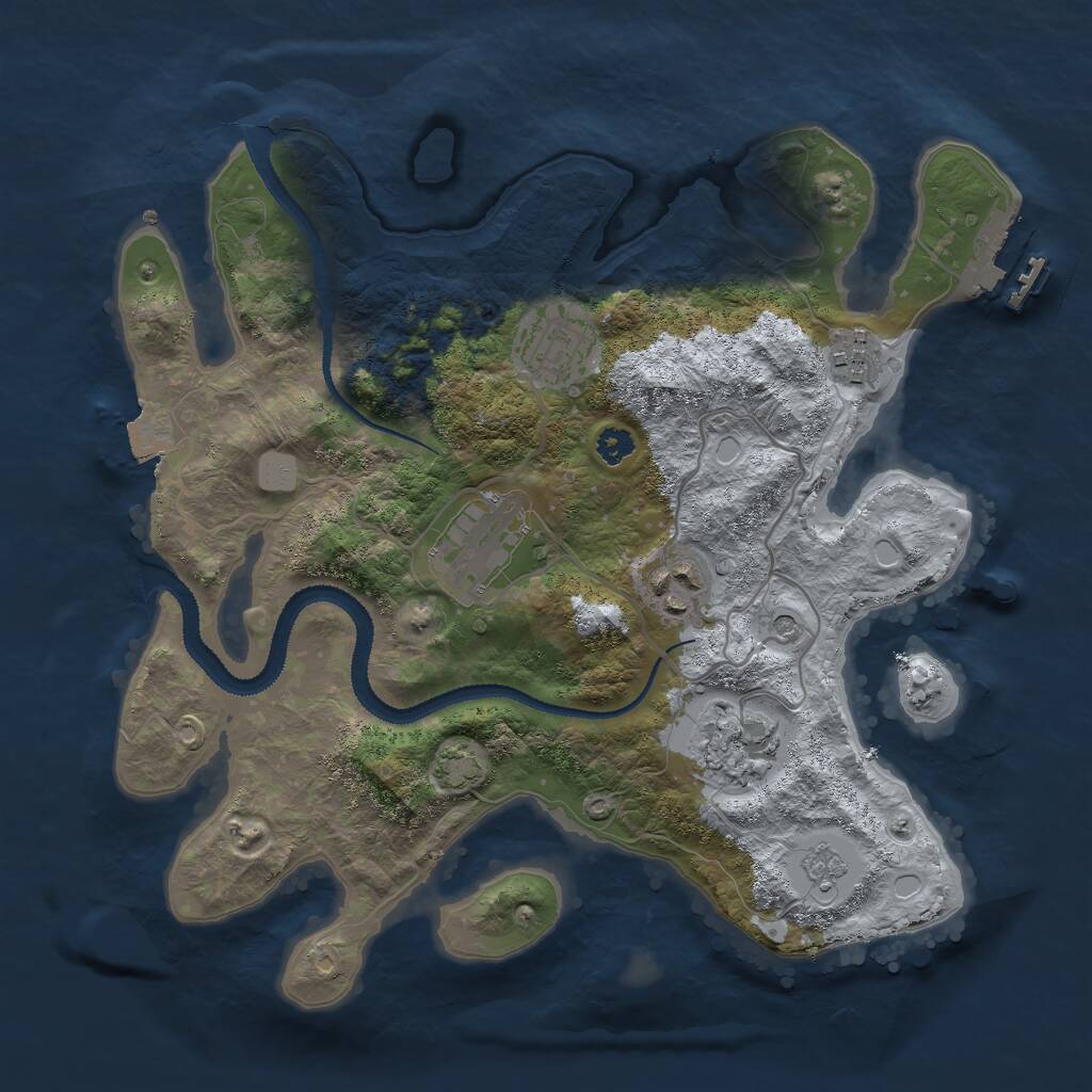 Rust Map: Procedural Map, Size: 3000, Seed: 426272258, 10 Monuments