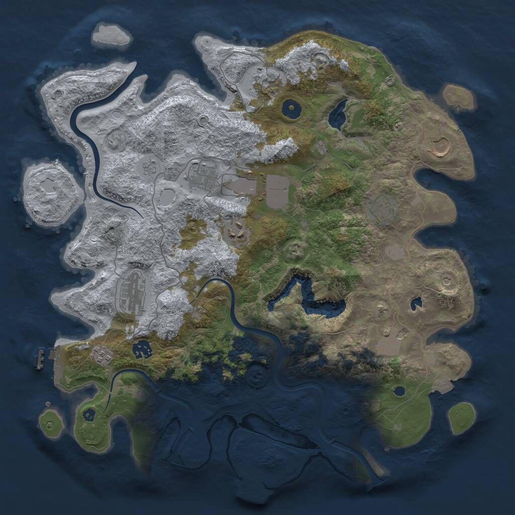 Rust Map: Procedural Map, Size: 4000, Seed: 2124549099, 16 Monuments