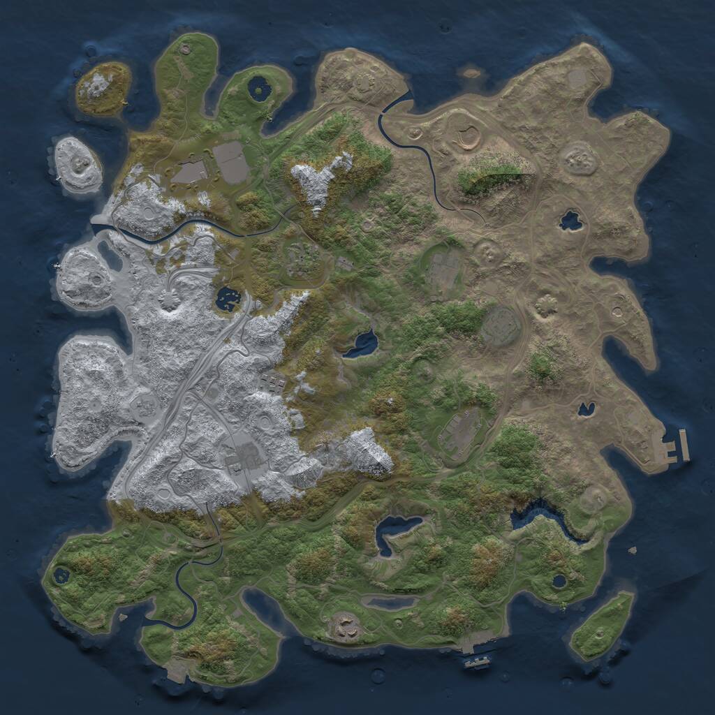 Rust Map: Procedural Map, Size: 4500, Seed: 249111155, 16 Monuments