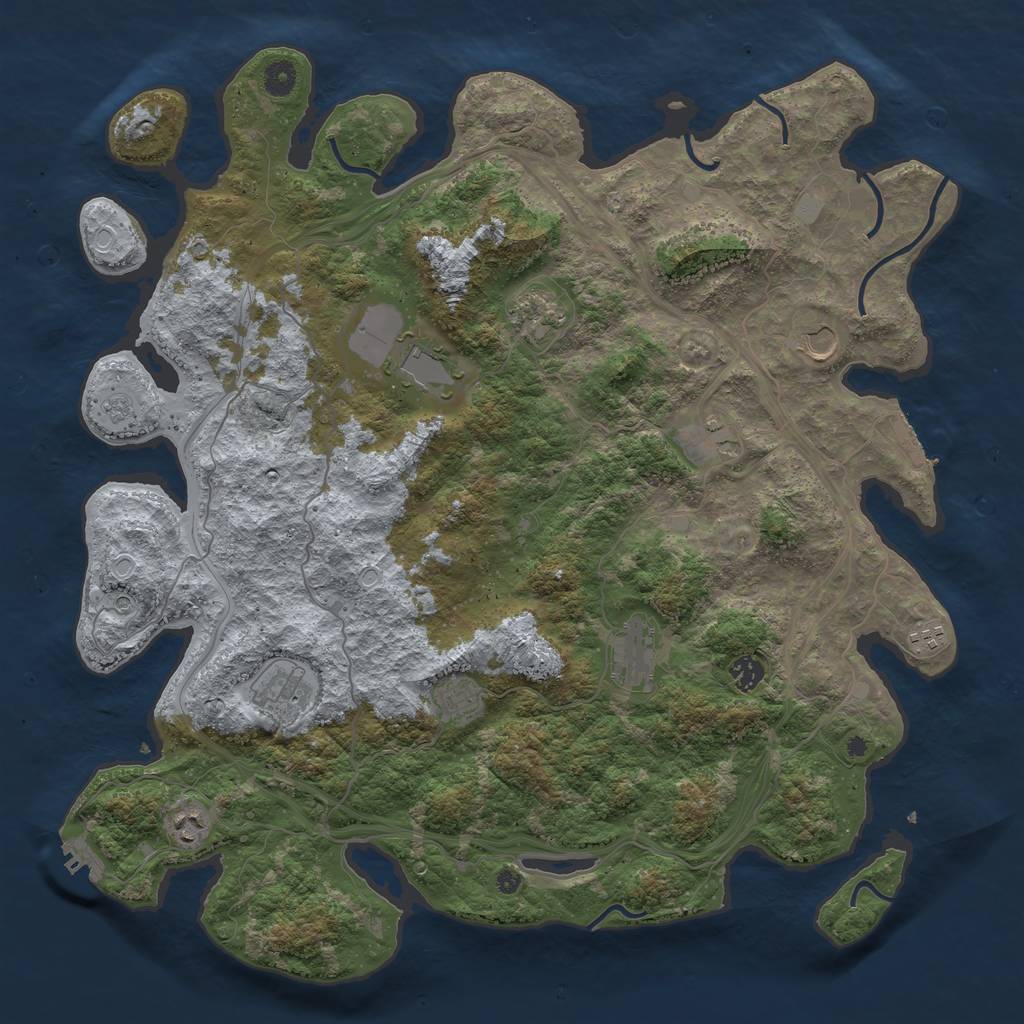 Rust Map: Procedural Map, Size: 4500, Seed: 249111155, 19 Monuments
