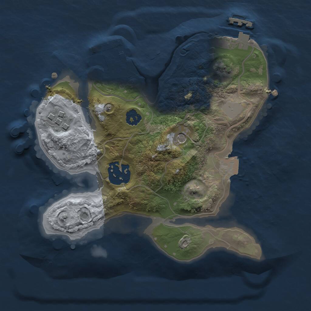 Rust Map: Procedural Map, Size: 2000, Seed: 287622997, 6 Monuments