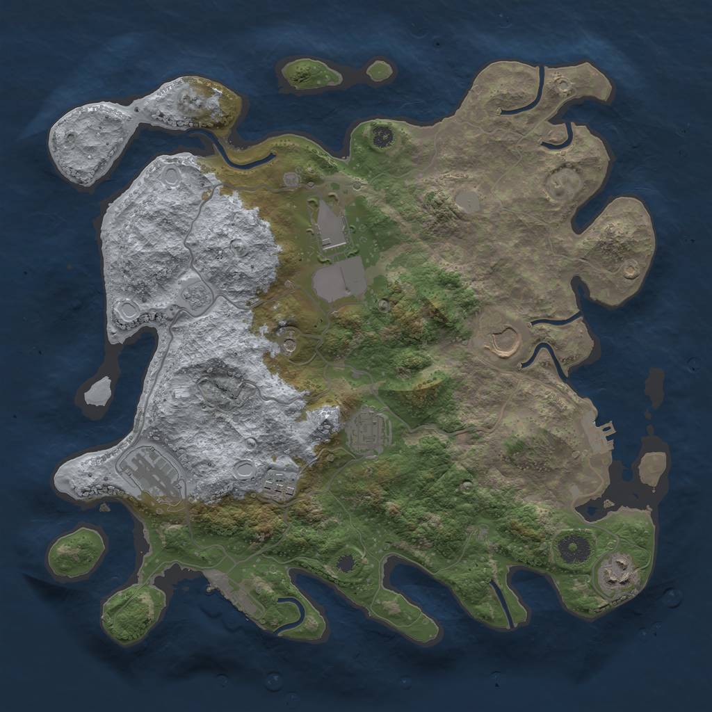 Rust Map: Procedural Map, Size: 3500, Seed: 1482615856, 15 Monuments