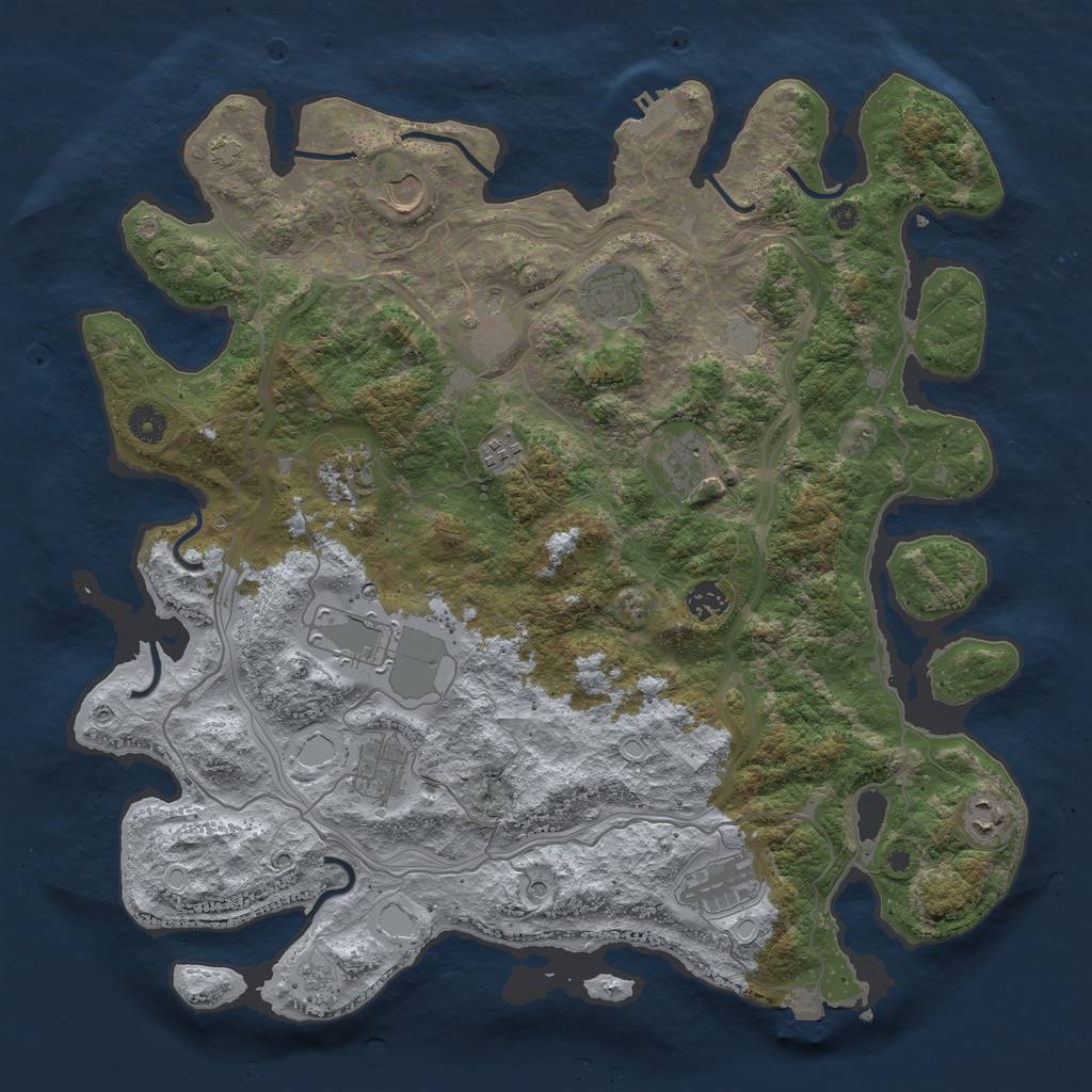 Rust Map: Procedural Map, Size: 4250, Seed: 1744827404, 18 Monuments