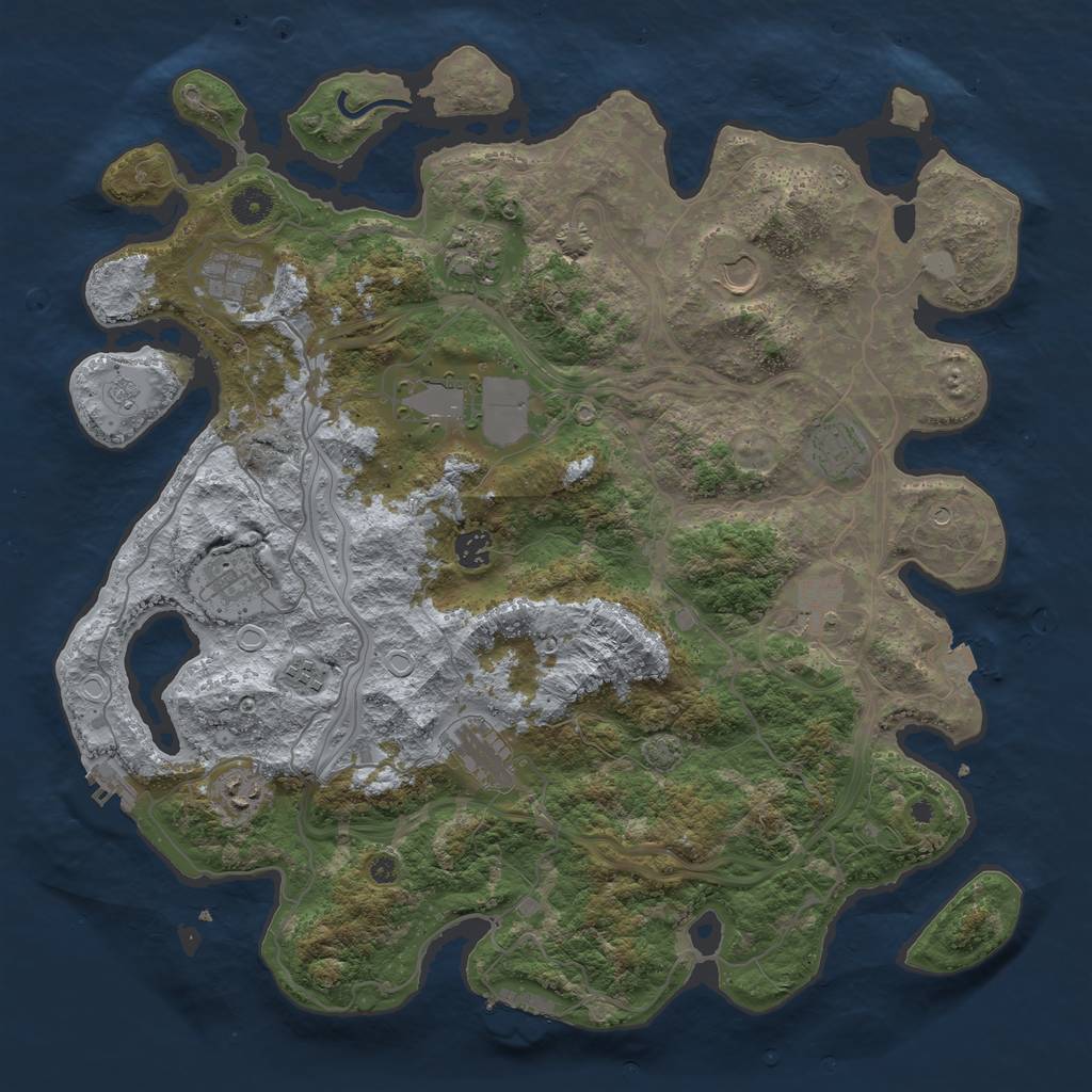 Rust Map: Procedural Map, Size: 4250, Seed: 288102350, 19 Monuments