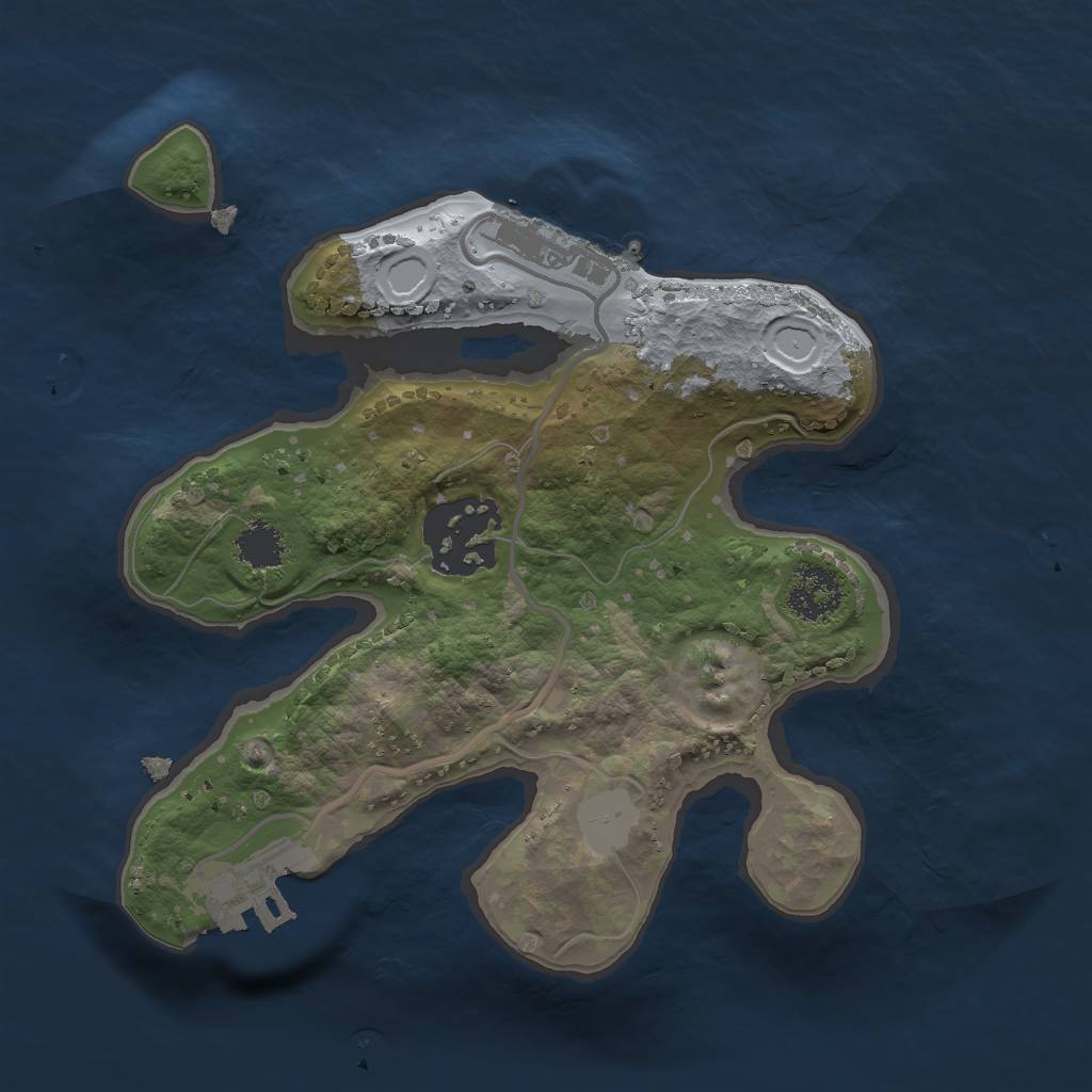 Rust Map: Procedural Map, Size: 2000, Seed: 1876513, 8 Monuments