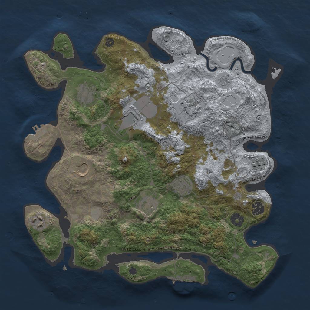 Rust Map: Procedural Map, Size: 3500, Seed: 456455, 18 Monuments