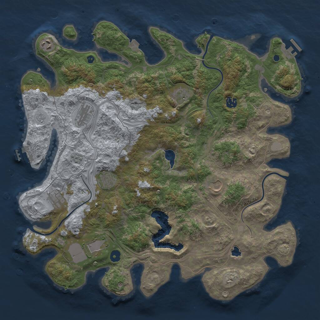 Rust Map: Procedural Map, Size: 4250, Seed: 1386481036, 15 Monuments