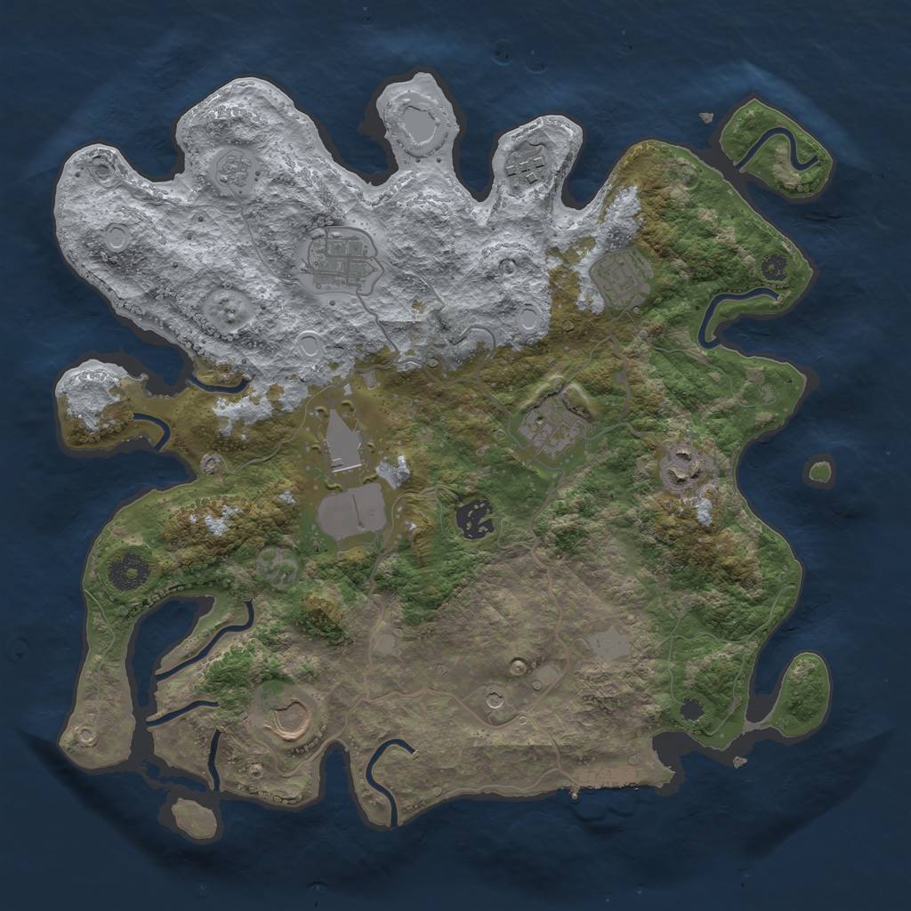 Rust Map: Procedural Map, Size: 3500, Seed: 71759146, 14 Monuments