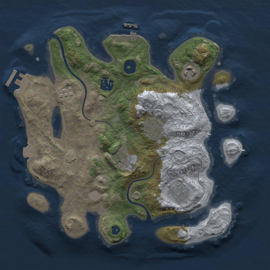 Rust Map: Procedural Map, Size: 3000, Seed: 250771026, 10 Monuments