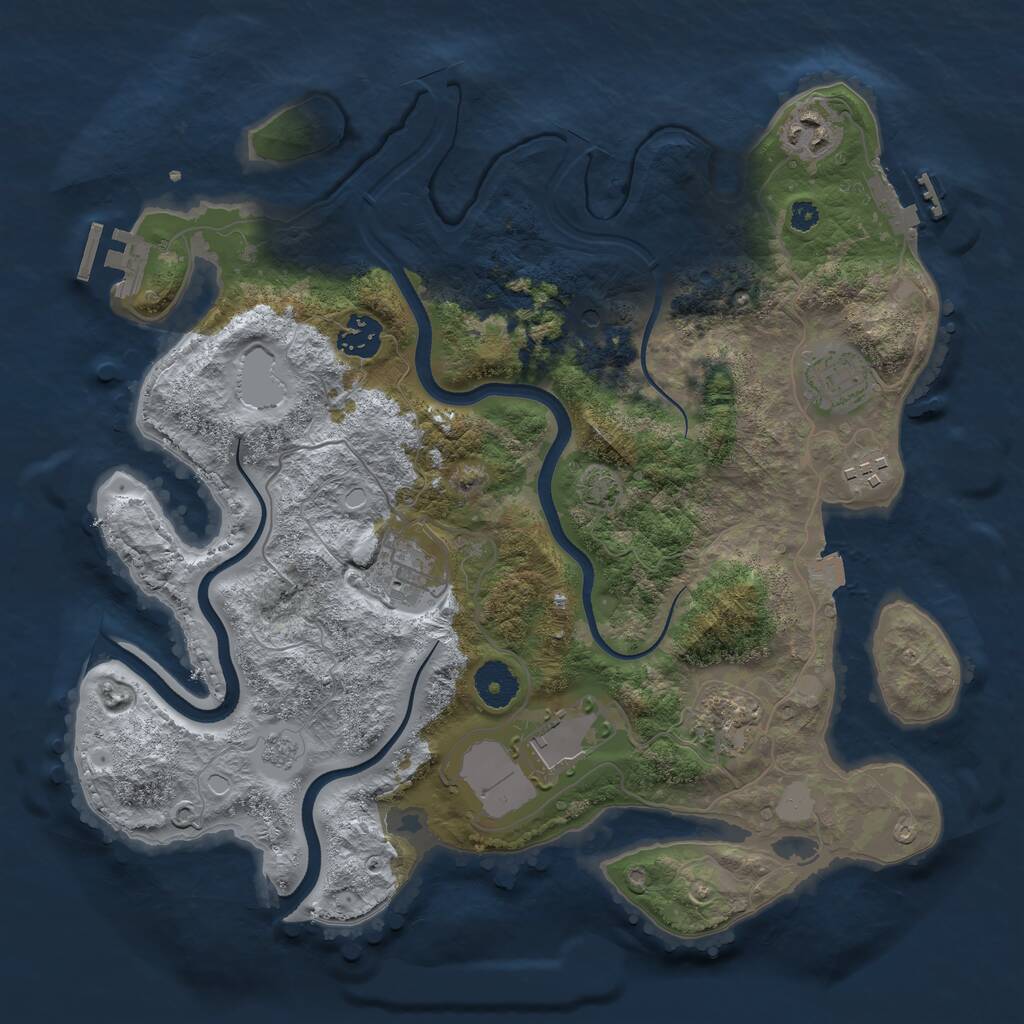 Rust Map: Procedural Map, Size: 3500, Seed: 14788541, 13 Monuments