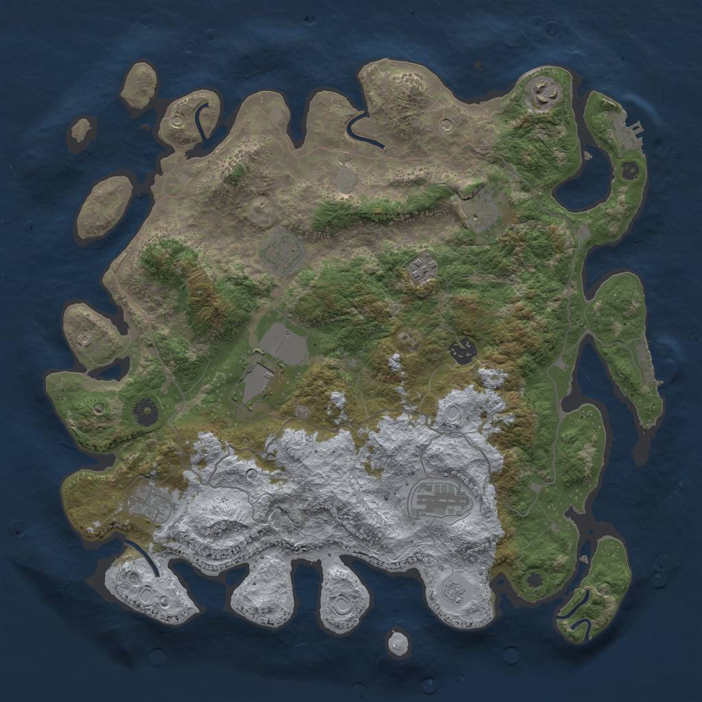 Rust Map: Procedural Map, Size: 4000, Seed: 66778, 15 Monuments