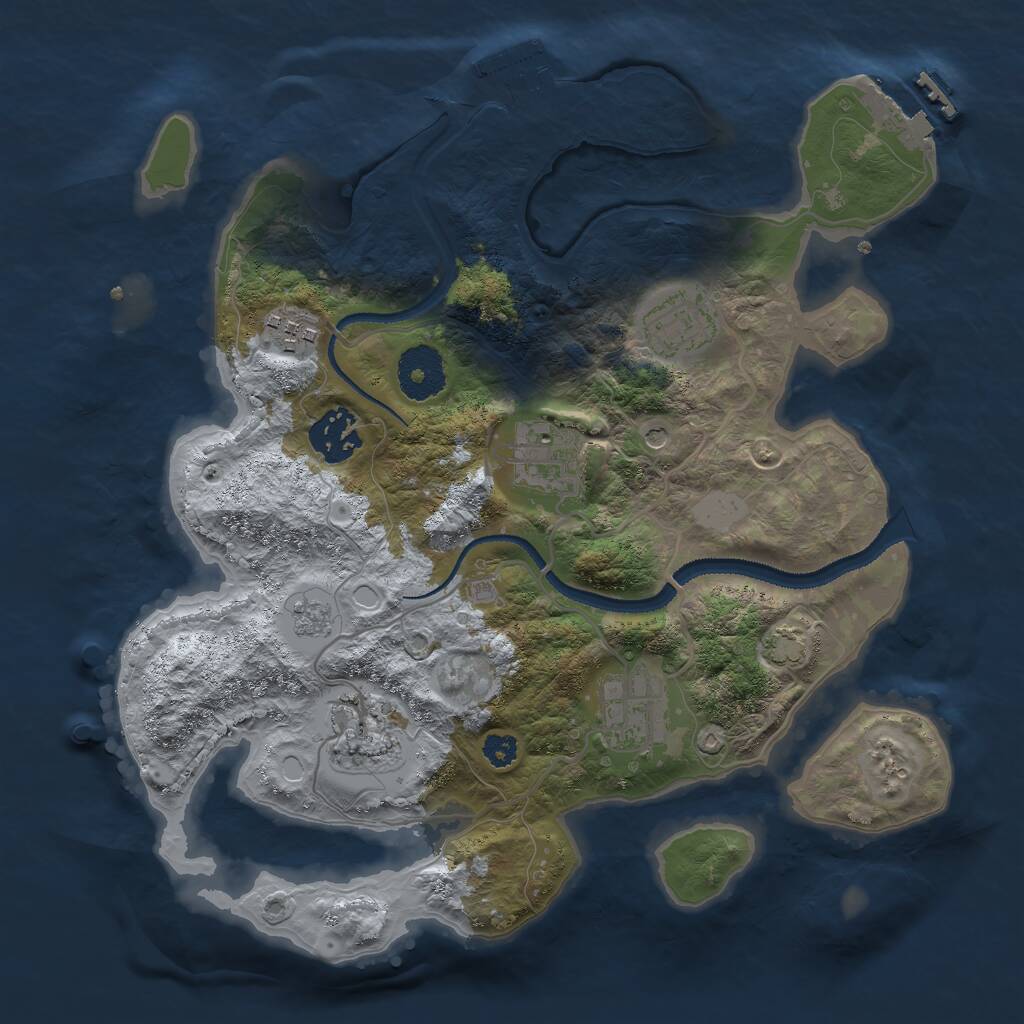 Rust Map: Procedural Map, Size: 3000, Seed: 1650653560, 12 Monuments