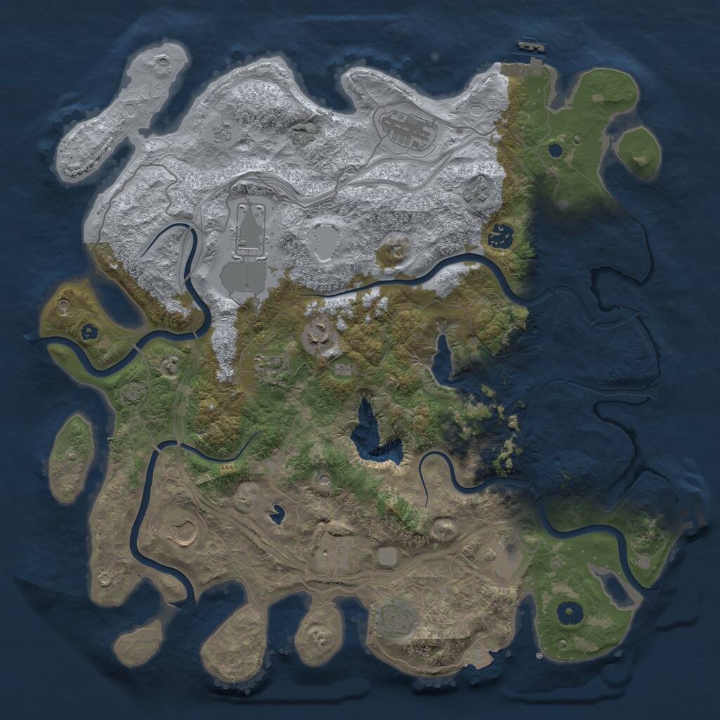 Rust Map: Procedural Map, Size: 4250, Seed: 941577386, 16 Monuments