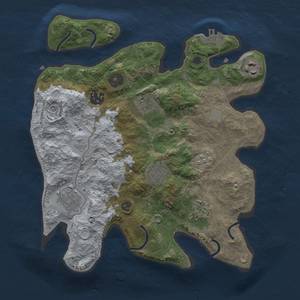 Thumbnail Rust Map: Procedural Map, Size: 3000, Seed: 1164479468, 13 Monuments