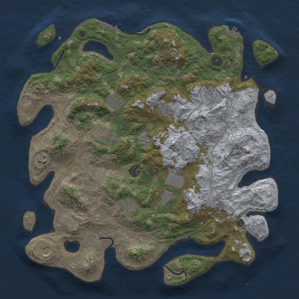 Rust Map: Procedural Map, Size: 4250, Seed: 1793361002, 17 Monuments