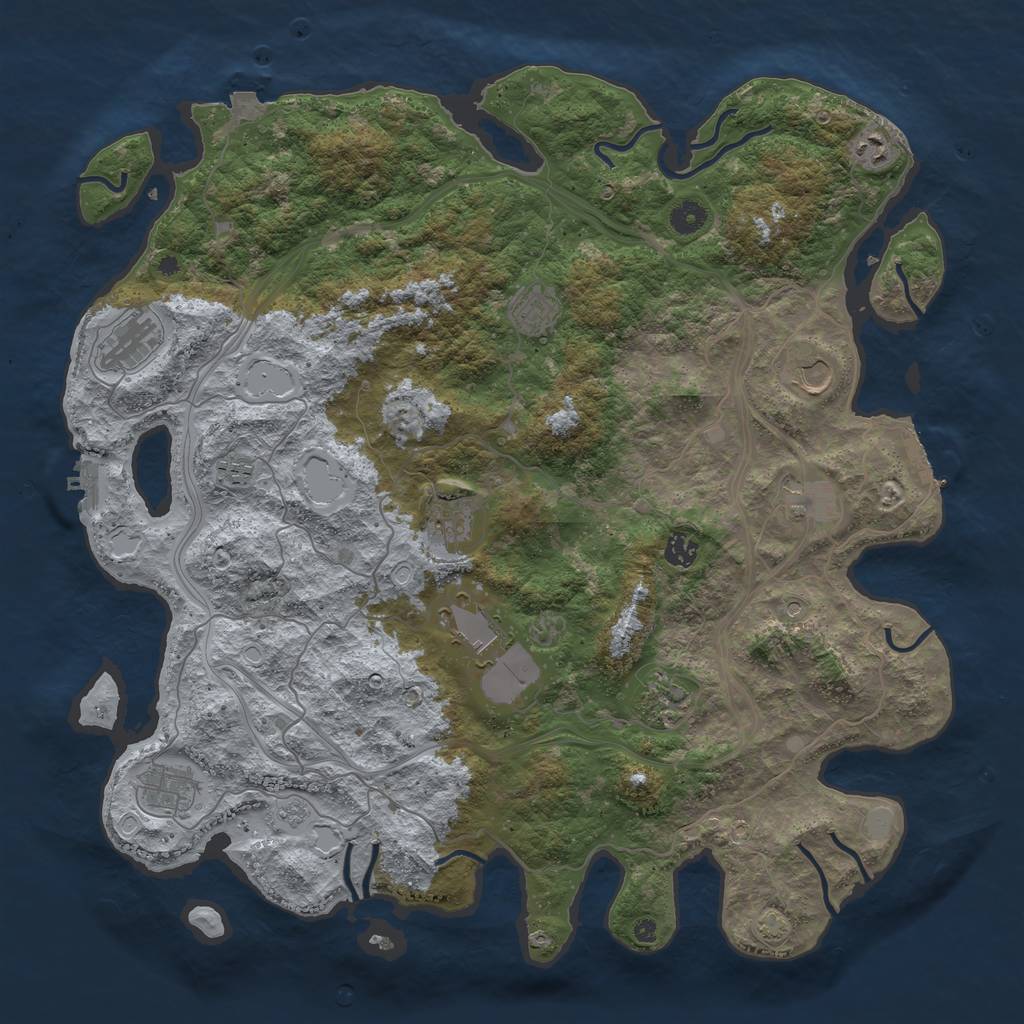 Rust Map: Procedural Map, Size: 4500, Seed: 5947512, 19 Monuments