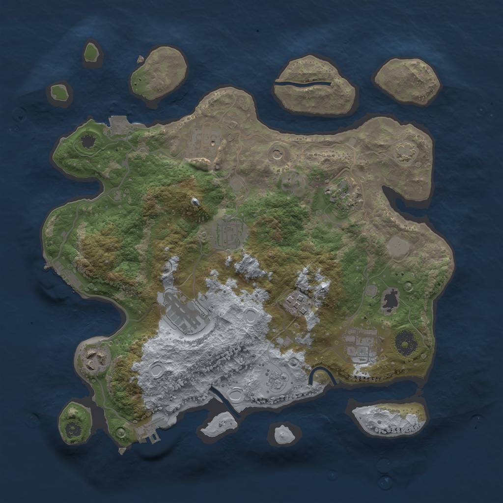 Rust Map: Procedural Map, Size: 3250, Seed: 534395234, 15 Monuments