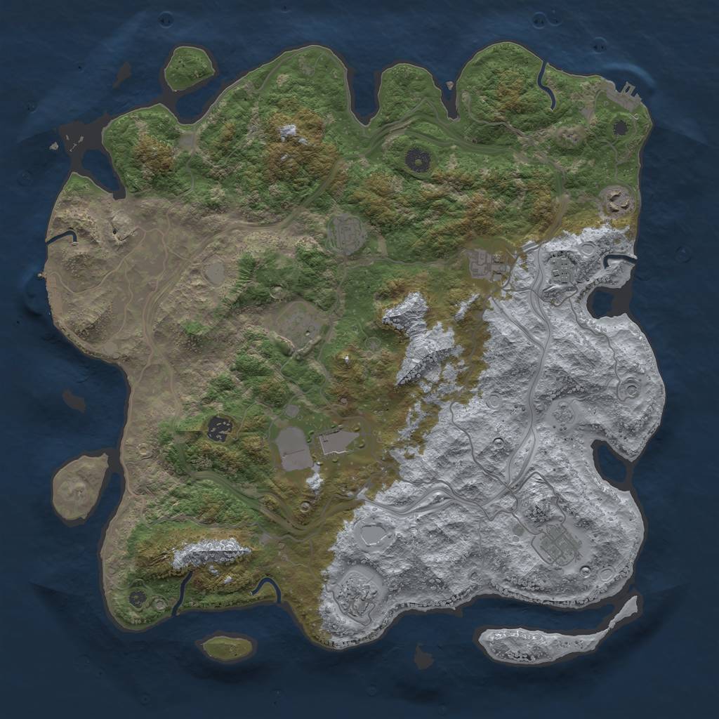 Rust Map: Procedural Map, Size: 4316, Seed: 616, 16 Monuments