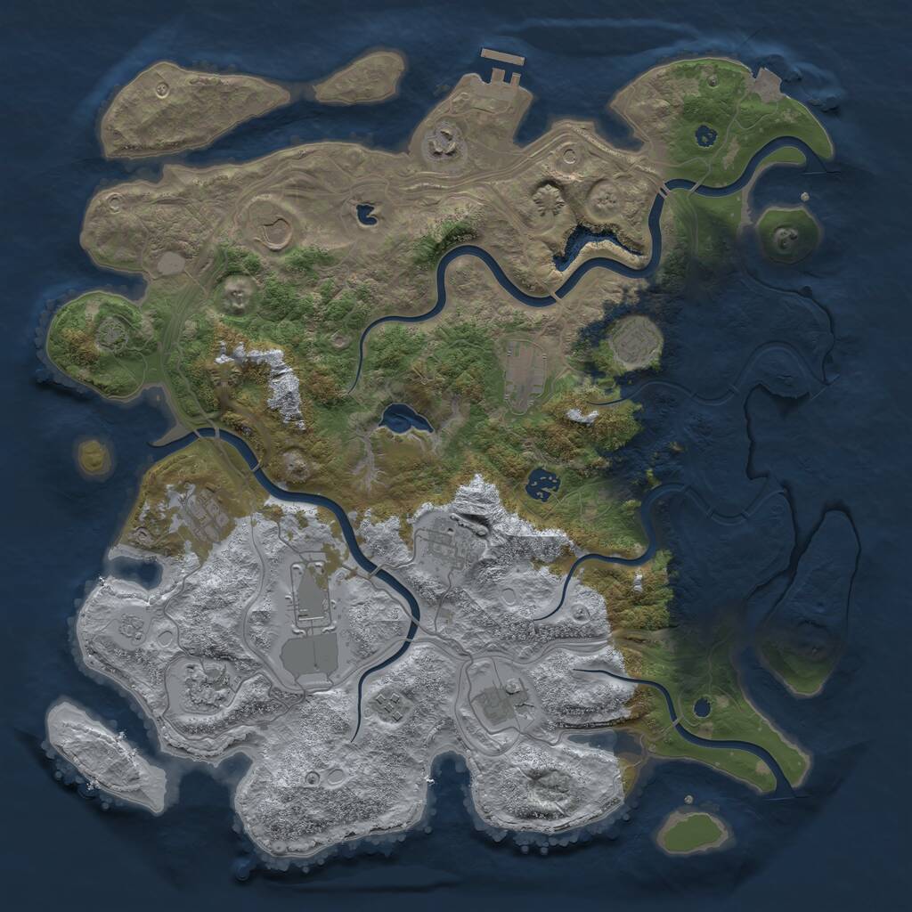 Rust Map: Procedural Map, Size: 4250, Seed: 1573372, 16 Monuments