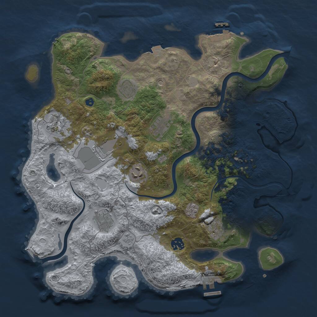 Rust Map: Procedural Map, Size: 3700, Seed: 373374607, 15 Monuments