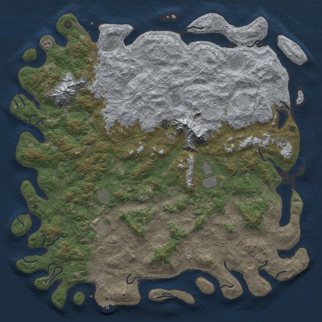 Rust Map: Procedural Map, Size: 6000, Seed: 1876513, 19 Monuments