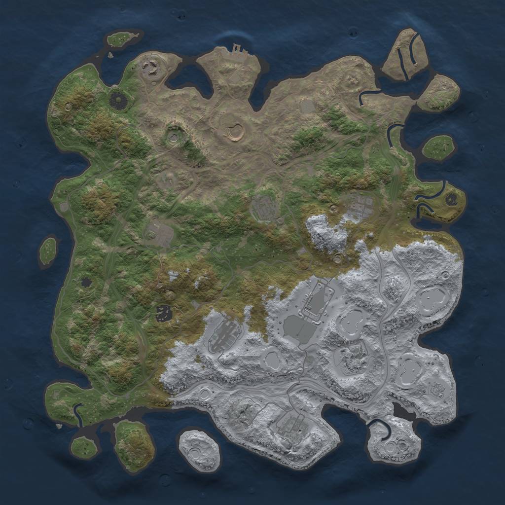 Rust Map: Procedural Map, Size: 4250, Seed: 1031738984, 16 Monuments