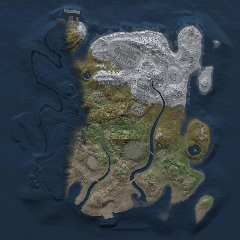 Rust Map: Procedural Map, Size: 3000, Seed: 612801, 9 Monuments