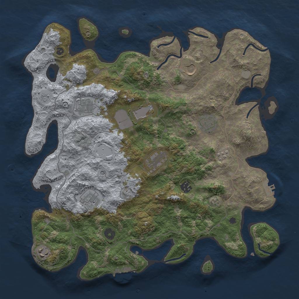 Rust Map: Procedural Map, Size: 4000, Seed: 21094272, 16 Monuments