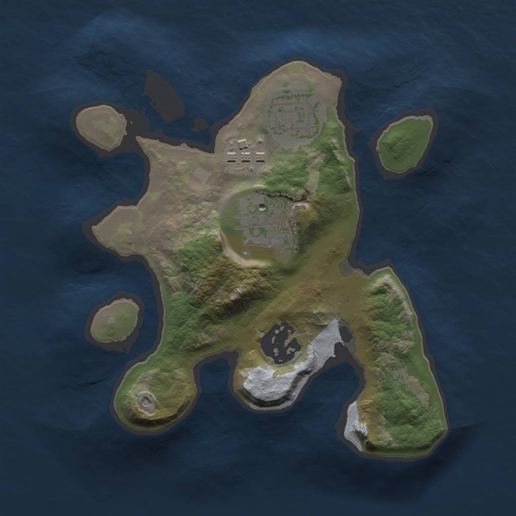 Rust Map: Barren, Size: 2000, Seed: 666, 6 Monuments