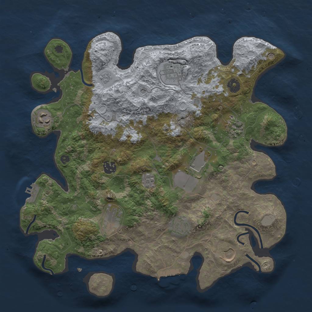 Rust Map: Procedural Map, Size: 3500, Seed: 293679824, 16 Monuments