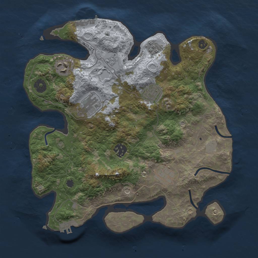 Rust Map: Procedural Map, Size: 3000, Seed: 261222, 13 Monuments