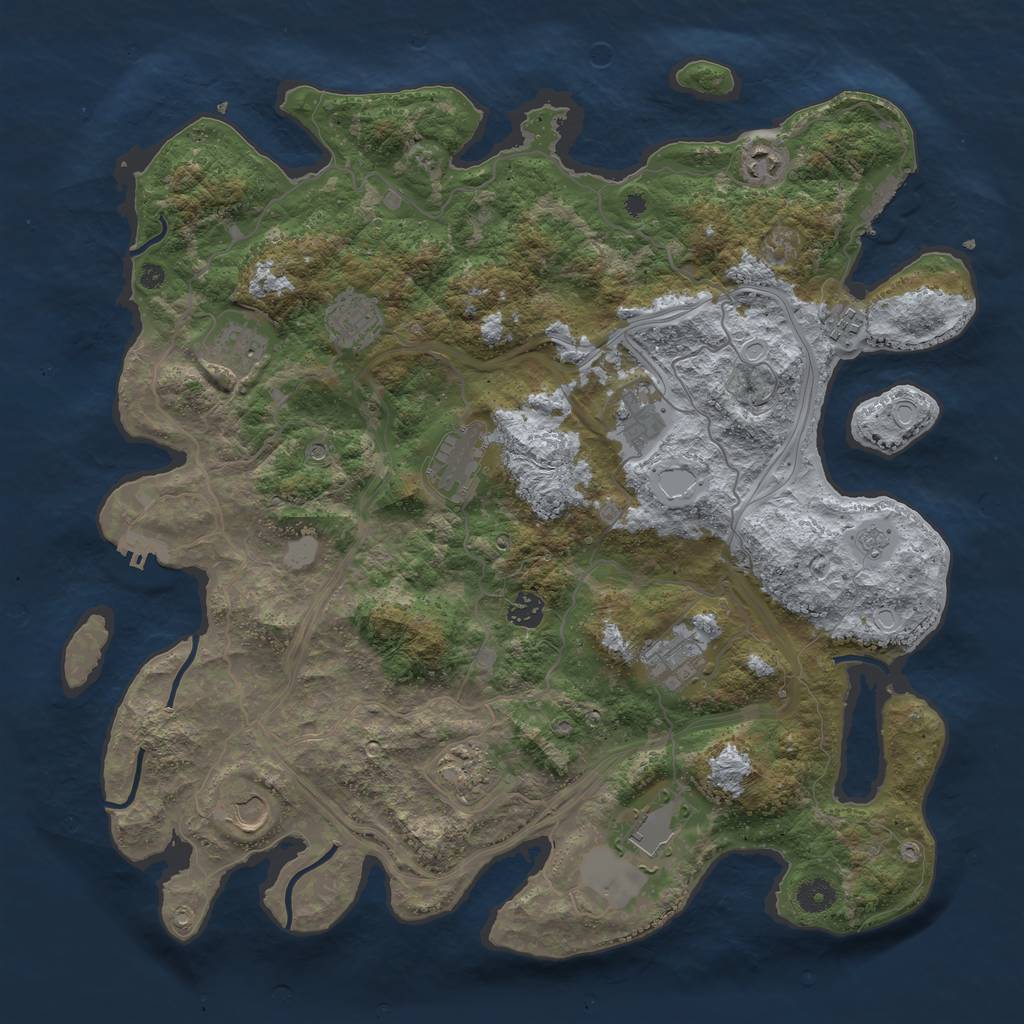 Rust Map: Procedural Map, Size: 4250, Seed: 71231512, 18 Monuments