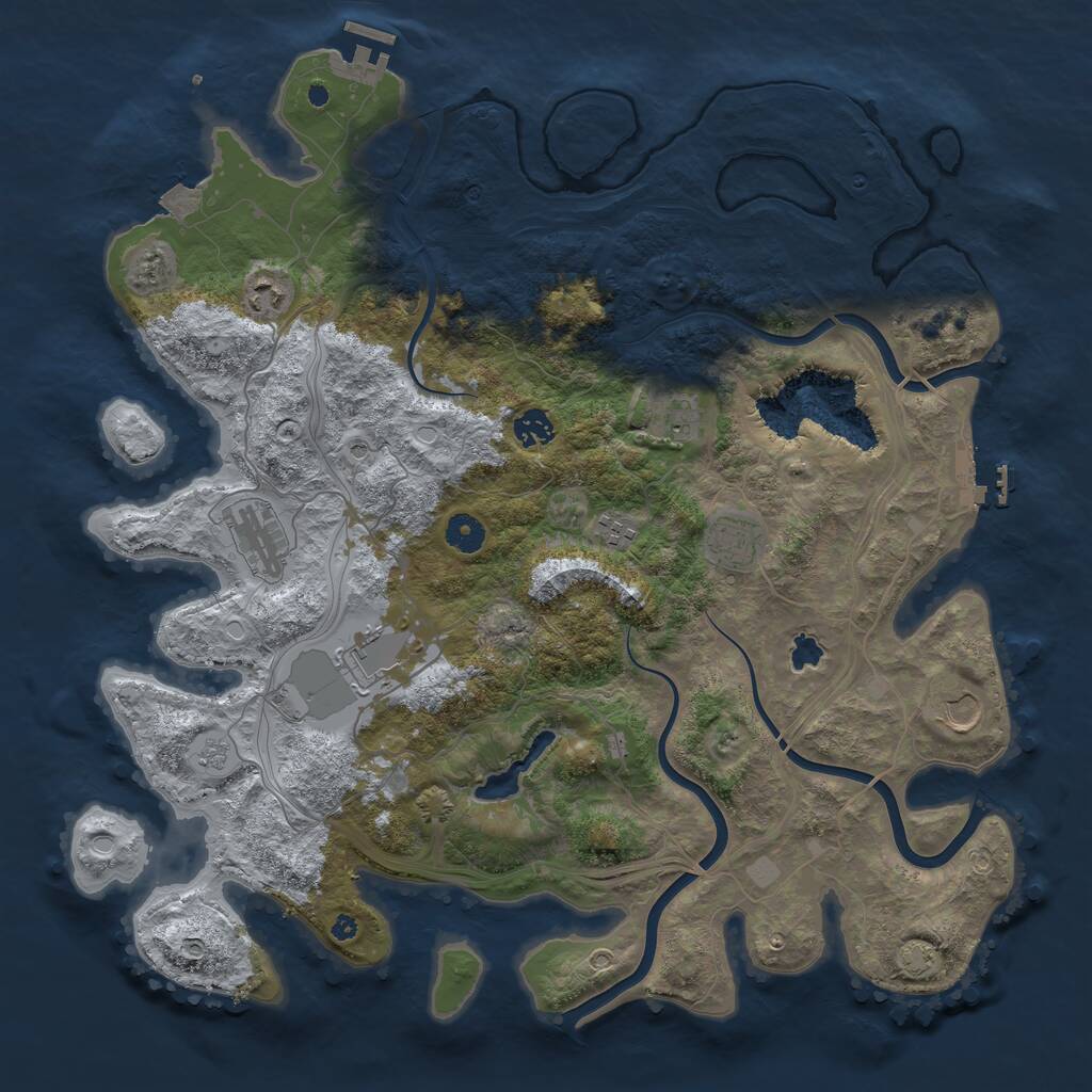 Rust Map: Procedural Map, Size: 4250, Seed: 32473982, 14 Monuments