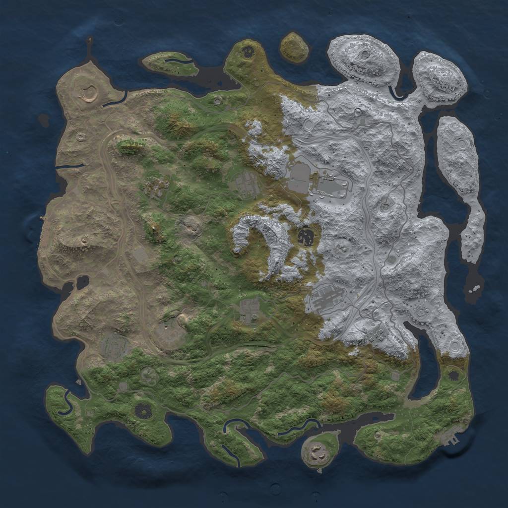 Rust Map: Procedural Map, Size: 4500, Seed: 170539672, 18 Monuments