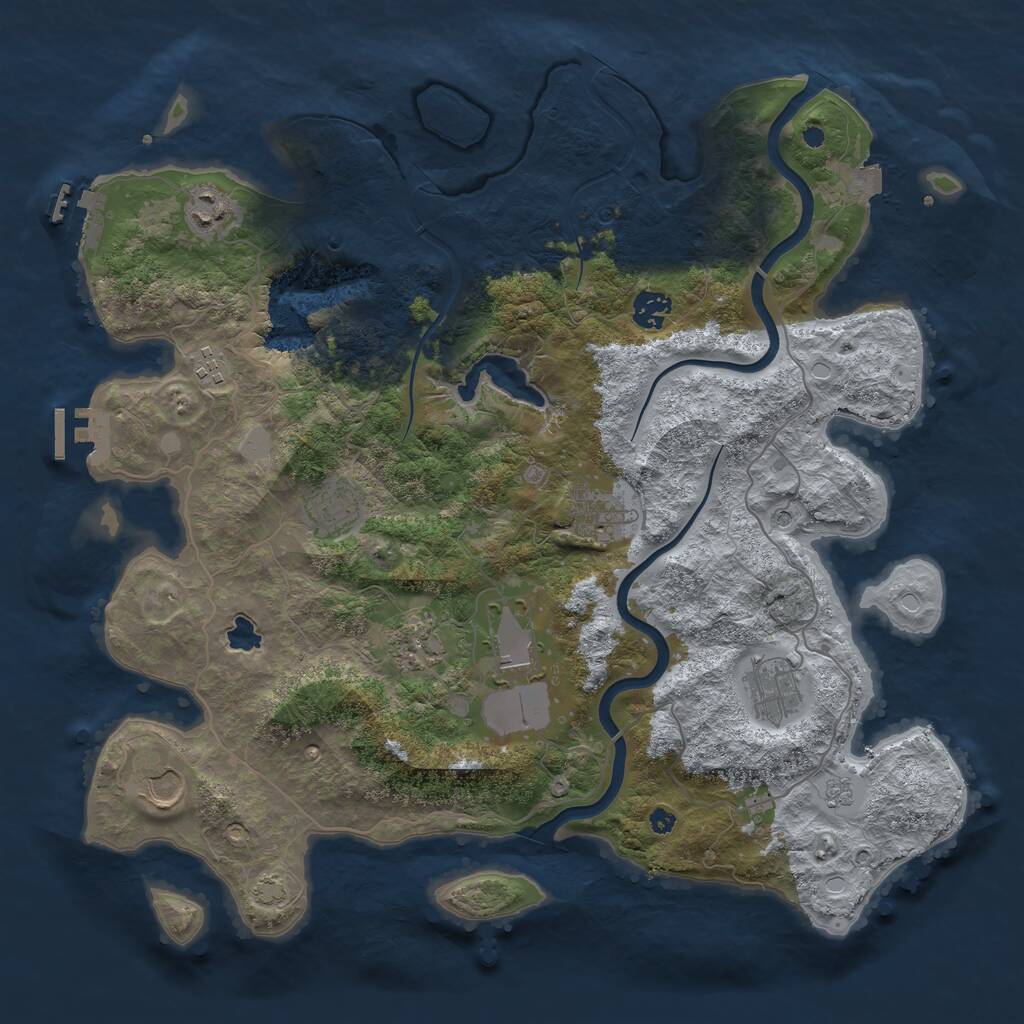 Rust Map: Procedural Map, Size: 4000, Seed: 83876, 15 Monuments