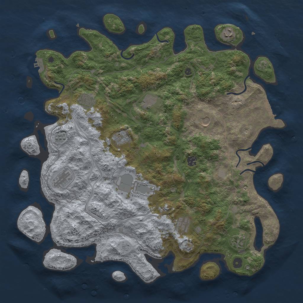 Rust Map: Procedural Map, Size: 4500, Seed: 32905315, 18 Monuments