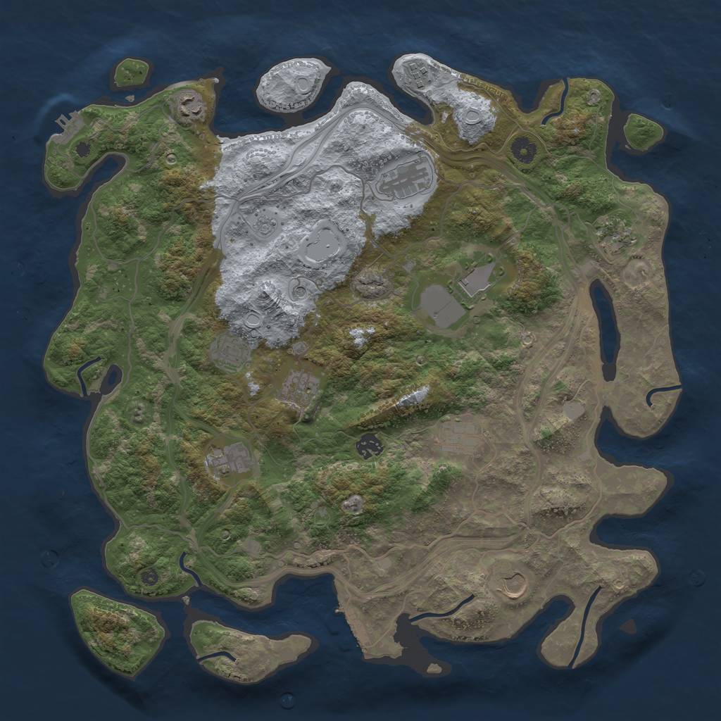 Rust Map: Procedural Map, Size: 4250, Seed: 1799810399, 18 Monuments