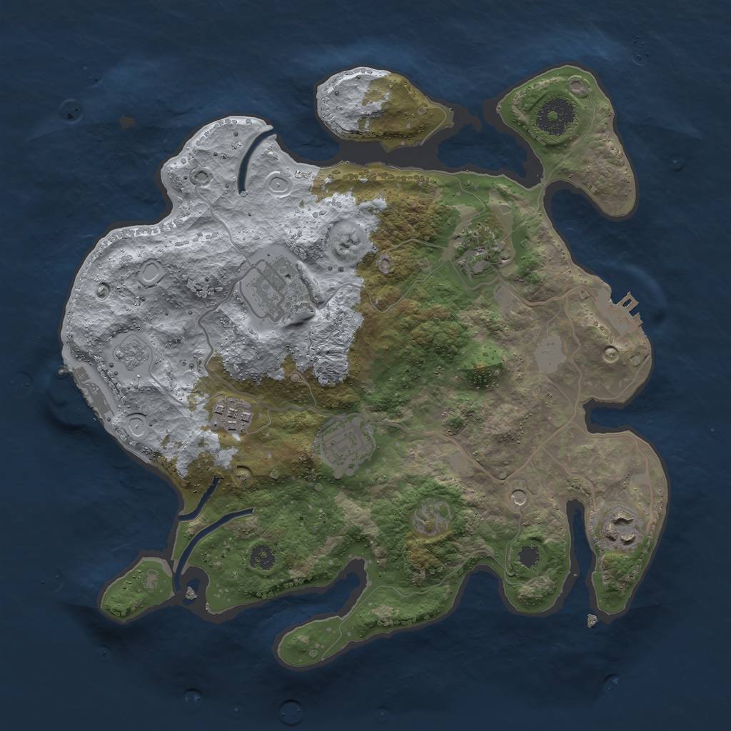 Rust Map: Procedural Map, Size: 3000, Seed: 589023346, 12 Monuments