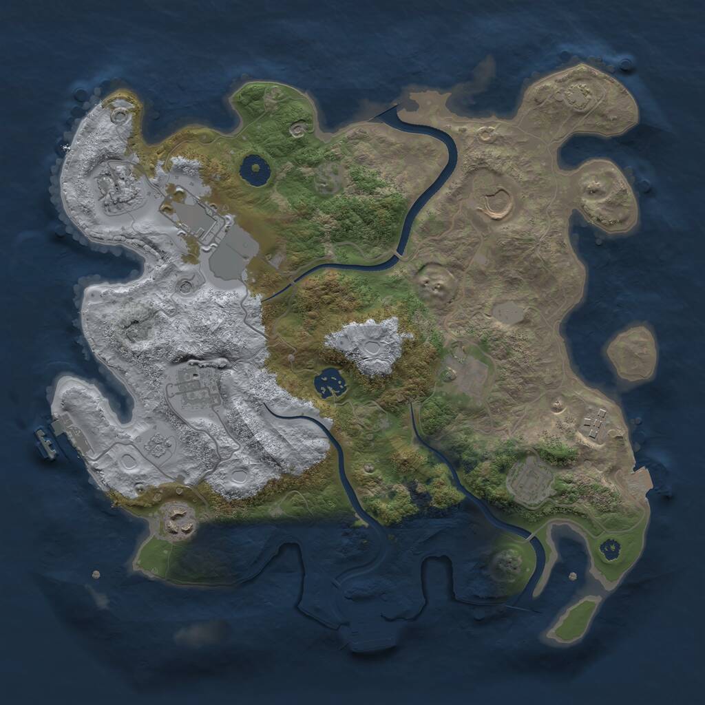 Rust Map: Procedural Map, Size: 3500, Seed: 110478739, 15 Monuments
