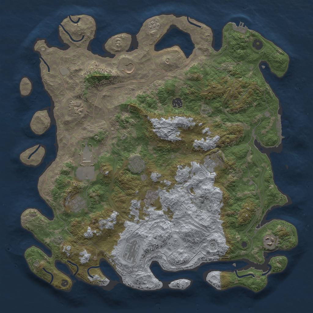 Rust Map: Procedural Map, Size: 4500, Seed: 71173802, 19 Monuments