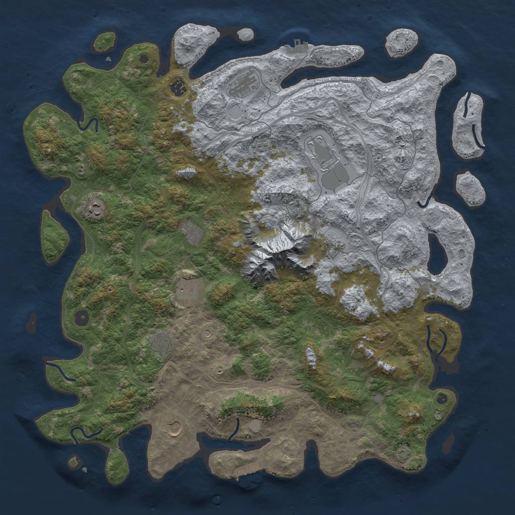 Rust Map: Procedural Map, Size: 5000, Seed: 15851585, 18 Monuments