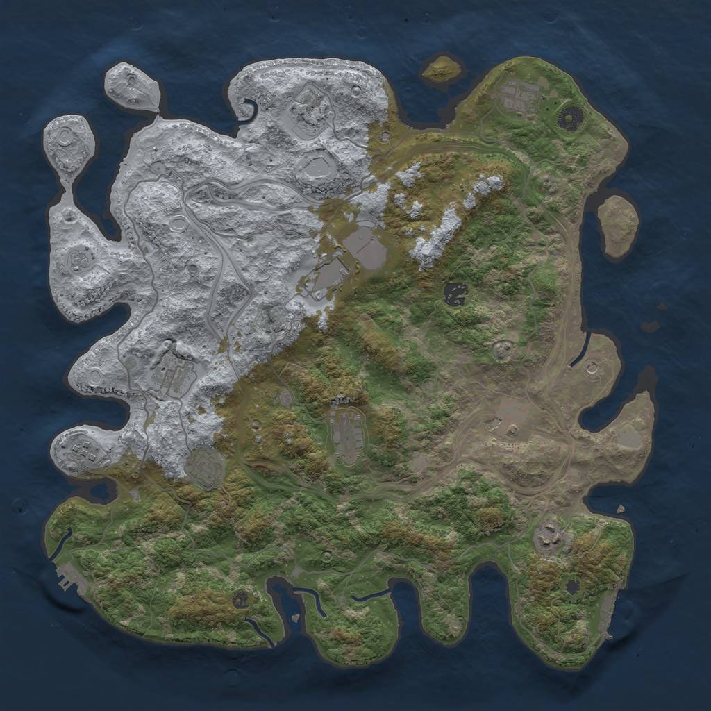 Rust Map: Procedural Map, Size: 4250, Seed: 161915527, 17 Monuments