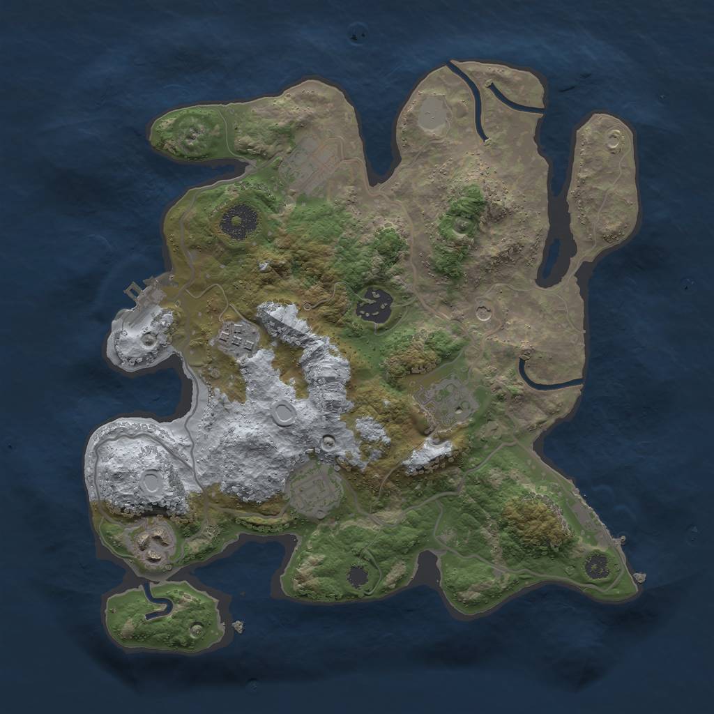 Rust Map: Procedural Map, Size: 3000, Seed: 11776, 12 Monuments